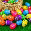 Plastic Easter Eggs Empty, 36 PCS Plastic Easter Eggs Fillable Bulk, Printed Bright Colorful Easter Eggs Decorations for Easter Eggs Hunt Party Favors Easter Basket Stuffers