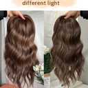 PANEWAY Hair Topper 16Inch Hair Toppers For Women Wavy Curly Brown Highlights Clip In Synthetic Wiglets for Women