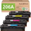 206A Toner Cartridges Replacement for Color LaserJet Pro MFP M283fdw | with Chip Compatible for HP 206A 206X for Color LaserJet Pro M283cdw M283fdn M282nw M255dw M255nw M283 M282 M255 Printer