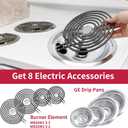 GE Drip Pans and Stove Burner Element Unit Set, Perfectly Fit WB30M1 & WB30M2 -Replacement for GE Hotpoint Stove Top