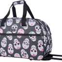 Betsey Johnson Designer Carry On Luggage Collection - Lightweight Pattern 22 Inch Duffel Bag- Weekender Overnight Business Travel Suitcase with 2- Rolling Spinner Wheels (Skull Party), One Size