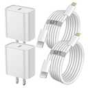 iPhone Fast Charger, iPhone Charger Fast Charging 2Pack PD 6FT Type C Quick USB C to Lightning Cable Cord Fast Charger iPhoneUSB C Wall Block Plug for iPhone14 13 12 11 Pro Max XR XS X, iPad, AirPods