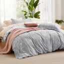 Bedsure Twin/Twin XL Duvet Cover - Reversible Grey Duvet Cover Set with Zipper Closure, 2 Pieces Cute Floral Patterned Bedding Set with 8 Corner Ties and 1 Pillow Sham