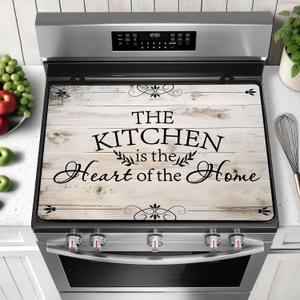 Stove Top Covers for Electric Stove, Extra Thick Rubber Heat Resistant Anti-scratch Glass Induction Cooktop Protector, Oven Cover, Dish Drying Mat, Range Cover for Kitchen, 28.5x20.5 inch