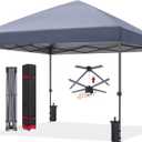 ABCCANOPY Outdoor Easy Pop up Canopy Tent 10x10 with 4 Sandbags, Gray