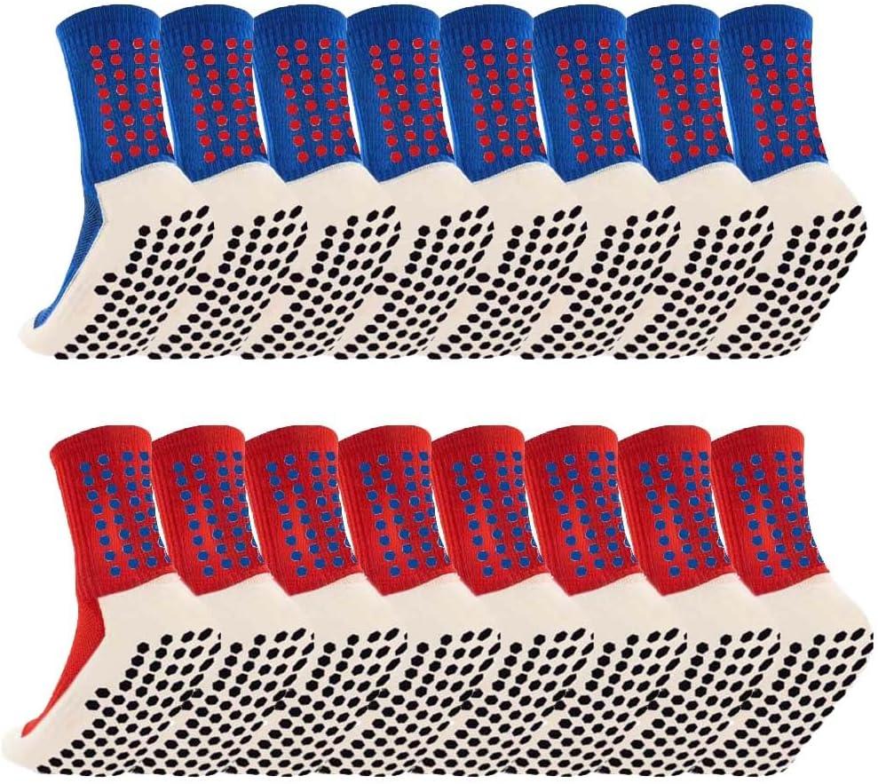 8 Pack Men's Soccer Socks Anti Slip