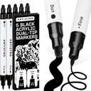 ARTISTRO 5 Precision DualTip Acrylic Paint Markers – Paint Pens Set with Dot & Fine Tips for Fabric, Rock, Glass, Wood, Coloring Books – Classroom & Art Supplies Gift Teacher Appreciation Gift