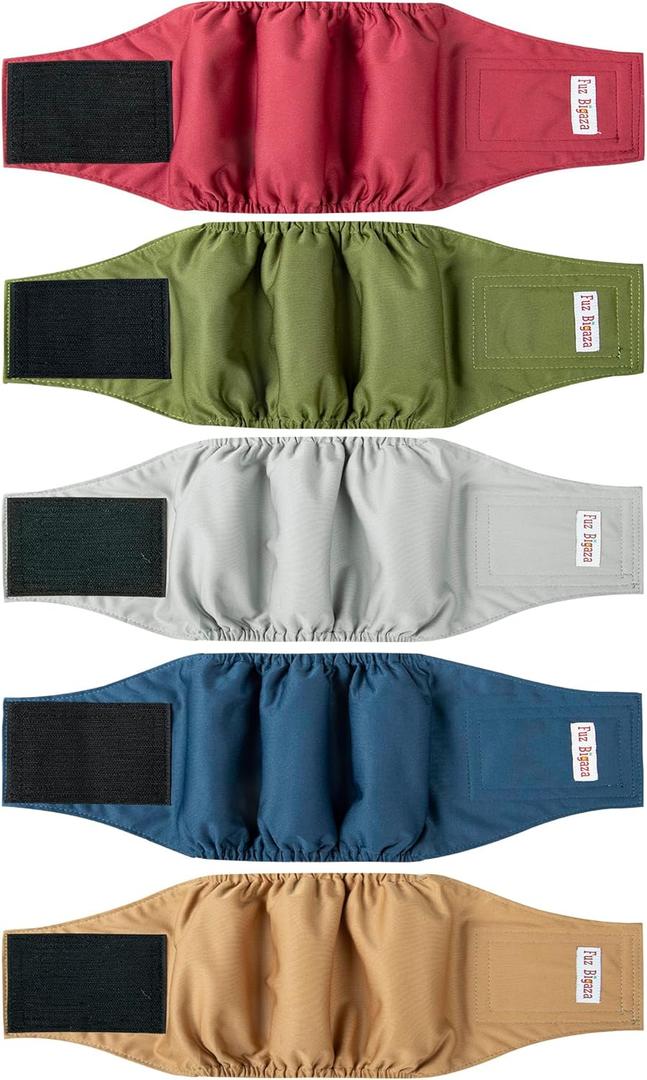 Male Dogs Diapers, Washable Reusable High Absorbing Boy Belly Bands Doggy Wraps Panties Doggie Puppy Pooping Potty Training Incontinence Marking Large(5 Pack)