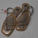 SM New York Size 8 Milly Strappy Flat Sandals Gold Metallic Summer Coastal Greek, Gold