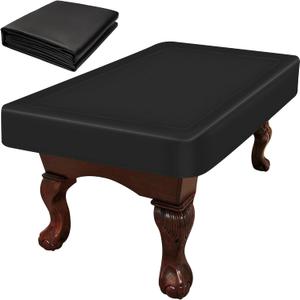 NEXCOVER Leatherette Billiard Pool Table Cover | 9 Foot Billiard Covers | Heavy Duty & Tearproof Pool Table Covers for Pool Table | Waterproof Table Protector | Black Color.