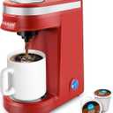 CHULUX Mini Coffee Maker for K Capsule, Single Serve Coffee Maker for One Cup Americano, Lightweight Pod Coffee Machine, Red