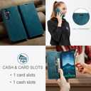for Samsung Galaxy S24 FE Case, [RFID Blocking] PU Leather Wallet Cover Magnetic Flip Cover Card Holder Kickstand Shockproof Protective Phone Case for Samsung Galaxy S24 FEBlue Green