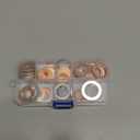 Mandark Car Oil Drain Plug Crush Washer Assortment, 10mm 12mm 14mm 16mm 18mm Auto Engine Fuel Pan Sealing Gasket Kit, Vehicle Oil Plug Seal Replacement Set Accessories, Universal Fit (100PCS)