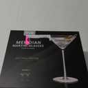 TRUE Meridian Martini Glasses - Stemmed Fun Cocktail Glasses - Art Deco Ripple Gold Rimmed Crystal Glassware - 7.8oz Set of 2