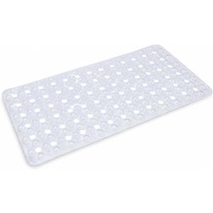 Bath Bliss Non Slip Bath Mat Clear Color | Textured Bubble Surface | Machine Washable PVC Bathtub Mat 29.5x14.5 Inch | Quick Dry Safety