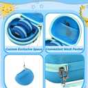 RAIACE Hard Travel Storage Case Compatible with iClever BTH12 / BTH26 / IMYB/JoySpark-T5 / Candy Bila BH03 Headphones, Protective Carrying Bag. (case only) - Light Blue
