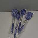 YASUEBI Kitchen Utensils Silicone Cooking Utensils Set for Nonstick Cookware Silicone Cooking Kitchen Utensils Set Perfect for Baking and Mixing Spatula Set BPA Free Dishwasher Safe Blue 4 Pack