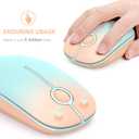 VssoPlor Wireless Mouse, 2.4G Slim Portable Computer Mice with Nano Receiver for Notebook, PC, Laptop, Computer (Orange to Green)