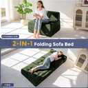 MAXYOYO Folding Sofa Bed, 8-Inch Fold-Out Chair Bed, Single
2-in-1 Convertible Floor Sofa Couch, High-Density Foam Tufted Lounge Couch for Living Room Bedroom Dorm, Dark Green