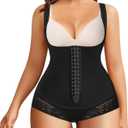 MERYOSZ Plus Size Bodysuit Fajas Colombianas Open Bust Shapewear for Women Tummy Control Body Shaper Butt Lifter Bodysuits (4X, Black)