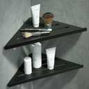 2 Pack Corner Shower Caddy, Adhesive Bathroom Shelf Wall Mounted, No Drilling Kitchen Racks Shower Caddies, Storage Organizer for Toilet, Kitchen and Dorm,304 Stainless Steel Black