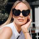 FEISEDY Inflated Heart Shaped Sunglasses Women Men Vintage Oversized Thick Frame Stylish Love Eyeglasses B9116 (Black)