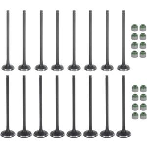 16pcs Engine Intake and Exhaust Valve Kit with Valve Seals for Honda Civic Del Sol 1.6L 1.7L 1992-2005 SOHC D16Z6 D17A1 A2 A6