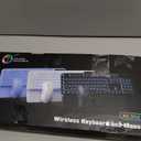 Wireless Keyboard and Mouse Backlit - Typewriter Keyboard with Magnetic Wrist Rest, Retro Round Keycaps, Light Up Letters, 2.4GHz Cordless Combo for Mac, Windows, PC, Laptop, Trueque [Upgraded] (Black)