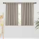 RYB HOME Blackout Curtains for Bedroom, Window Shades Thermal Insulating Privacy Drapes for Living Room Classroom Kitchen Bathroom Dining, Wide 34 x Long 45 inch, Sand, 2 Panels