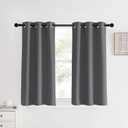 NICETOWN Blackout Curtains & Drapes for Bedroom, Grey, W34 x L40, Set of 2, Triple Weave Grommet Top Thermal Insulated Light Blocking Panels for Bathroom/Living Room