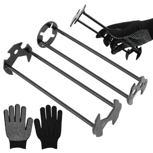 Zornaveli 2Pcs Multifunctional Basin Wrench Multifunctional Sink Faucet Tool with 7 Sizes, 360° Rotating Universal Plumber Wrench for Tight Spaces, Includes 1 Pair Gloves
