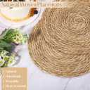 Aneco 48 Pack 12-Inch Round Woven Placemats Natural Hand-Woven Boho Rattan Wicker Bulrush Placemat Farmhouse Rustic Braided Table Mats for Dining & Kitchen Decor