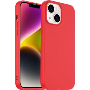 Designed for iPhone 14 Plus Case, Silicone Ultra Slim Shockproof Phone Case with Soft Anti-Scratch Microfiber Lining, [Enhanced Camera Protection] 6.7 inch (Red)