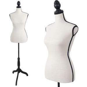 Female Mannequin Body, Dress Form Sewing Mannequin Torso with Adjustable Tripod Stand, Manikin Dressmakers Dress Jewelry Display(Beige)