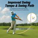 PodiuMax Golf Swing Trainer, Golf Grip Trainer for Tempo & Path, 2 Weights for Iron & Wood Hitting Chipping, Non-Slip Right Hand Ergonomic Swing Training Aid Golfers & Men & Beginners