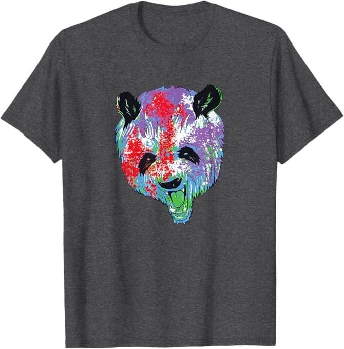 Panda Shirt Red Spray Paint Street Art Graffiti Gift, XL