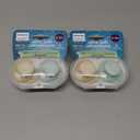 Philips Avent Ultra Soft Pacifiers - Orthodontic Design, for Babies 0-6 Months, Flexible Shield, Silicone Symmetrical Nipple, BPA-Free, 2 Sterilizing Cases, 4 Pack, SCF091/48 (blue)