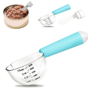 Dog-Cat Food Scoop 1 Cup, Pet Food Measuring Cup with Long Handle, Food-Grade Scoop for Dogs, Rabbit Wet or Dry Food, Easy to Clean & Accurate Scale (Blue)