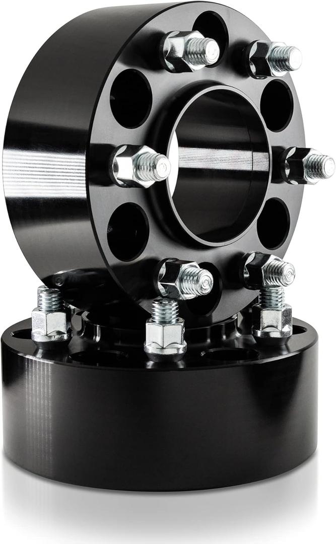 Customadeonly 75mm (3 Inch) 6x135 Hubcentric Black Wheel Spacers (with Lip) Compatible for Ford F-150 Expedition 2004-2014, Mark LT 2006-2008, Navigator 2003-2014 (2pcs 87.1mm M14x2.0)