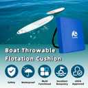 Boat Throwable Flotation Cushion,Emergency Marine Throwable Seat Cushion and Boat Throw Flotation Devices for Kayaks Canoes,Coast Guard USCG Approved Type IV PFD,Blue-2PK, 16''Wx14''Lx2.7''H