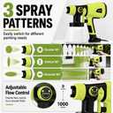 1000W High Power Paint Sprayer, Electric HVLP Spray Paint Gun with Adjustable Width Knob, 4 Nozzles & 3 Patterns, Easy to Clean for Furniture, Home Interior, House Painting(Green)