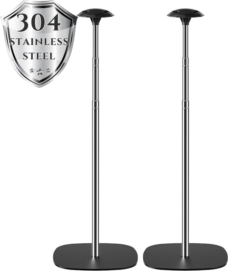 APXL Boat Cover Support Poles Support Systems, Height Adjustable 304 Stainless Steel Support Poles with Stable Full-Touchdown Iron Alloy Base for Jon Boat Pontoon Boat Tarps Support - 2 PK