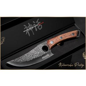 Japanese Butcher Knife for Meat Cutting, Hand Forged Viking Boning Knife with Ergonomic Wood Handle, High Carbon Steel Japanese Chef Knife for Camping, Outdoor, BBQ, Birthday Gift for Men