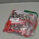 Zuvebamyo Women's Color Block Triangle Bikini Sets Two Piece String Swimsuit Spaghetti Strap Bathing Suits (Leopard Red), Size Small