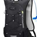 Lightweight Hydration Backpack, Running Backpack with 2L Water Bladder, Hydro Water Daypack for Cycling Hiking Rave for Men Women (Black)