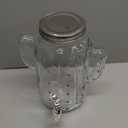 1 Gallon Cactus Drink Dispenser for Parties, 135 oz Clear Cactus Shaped Beverage Dispenser with Lid and Spigot for Weddings, Party, Sun Tea Jar, Water Juice Lemonade