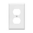 Enerlites 8821-W Duplex Receptacle Outlet Wall Plate, Standard Size 10-Gang, Polycarbonate Thermoplastic, White