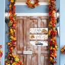 3Pcs Hello Fall Wooden Sign With Rope - Thanksgiving Funny Hanging Plaque For Front Door - Pumpkin & Maple Leaf Rustic Hanging Sign - Autumn Wall Art Decor For Home Room Office Outdoor Indoor -A03