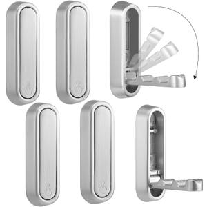 Dntorx Folding Coat Hooks, 6 Pcs Foldable Silver Wall Hooks Heavy Duty Foldable Hook Bathroom Towel Hooks Robe Hooks Wall Mounted for Hanging Coat Towels Clothes Hat Bags Keys
