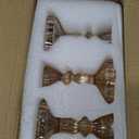 Gold Glass Candlestick Set of 6 Clear Crystal Glass Candle Holders Taper Holder Decor for Wedding Birthday Party